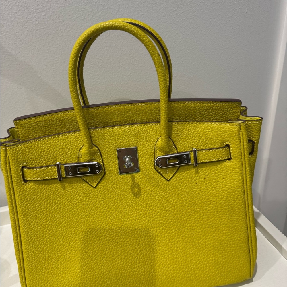 Yellow Birkin Like Handbag